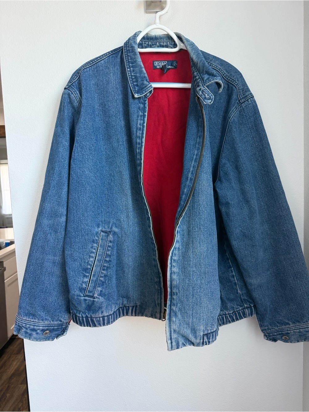 Polo by Ralph Lauren Vintage Bomber Harrington Denim Jacket 80s 90s